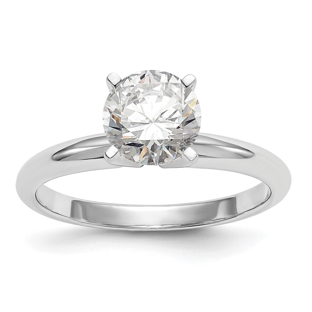14k White Gold 1.25 carat Lightweight Half-Round 4-Prong Round Solitaire Ring Mounting