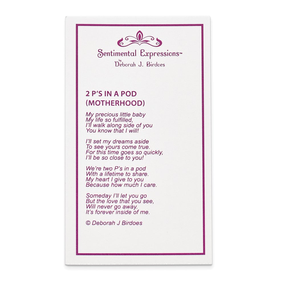 Sentimental Expressions Sterling Silver Rhodium-plated FWC Pearl CZ 2 P's in a Pod Motherhood Friendship 18in Necklace 18 Inches