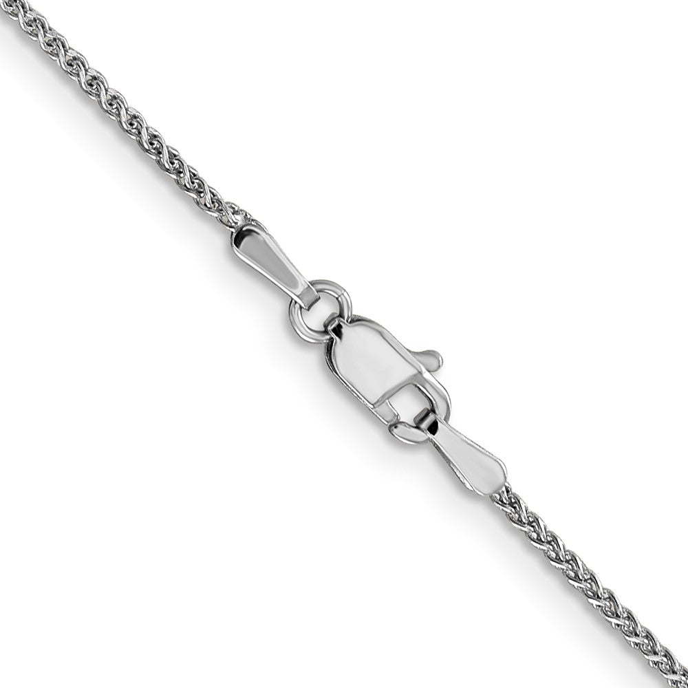 14K White Gold 14 inch 1.25mm Diamond-cut Spiga with Lobster Clasp Chain
