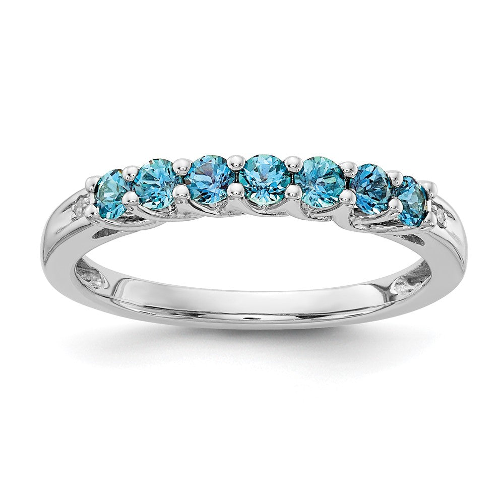 SS Blue Topaz and Diamond 7- 2.5MM RD, 2 - 200' RD - Stone:B Mel:S45