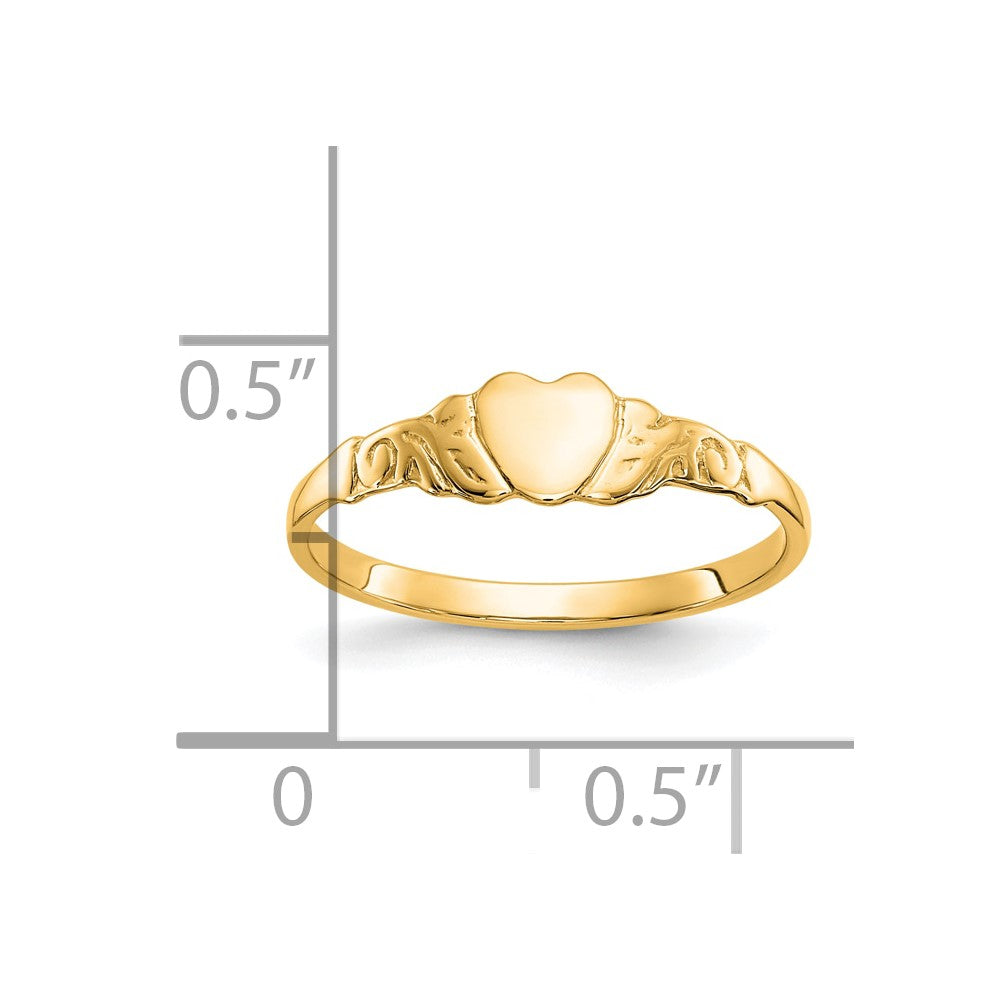 10k Heart Ring Yellow Gold