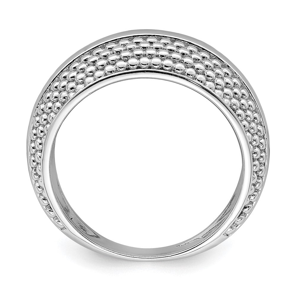 Sterling Silver Rhodium Plated Textured Ring