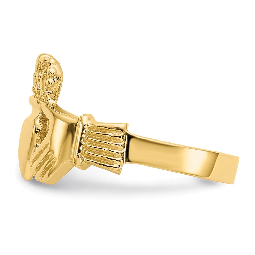 14k Polished Claddagh Ring Size 6