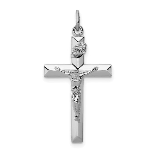 Sterling Silver Rhodium-plated INRI Crucifix Pendant