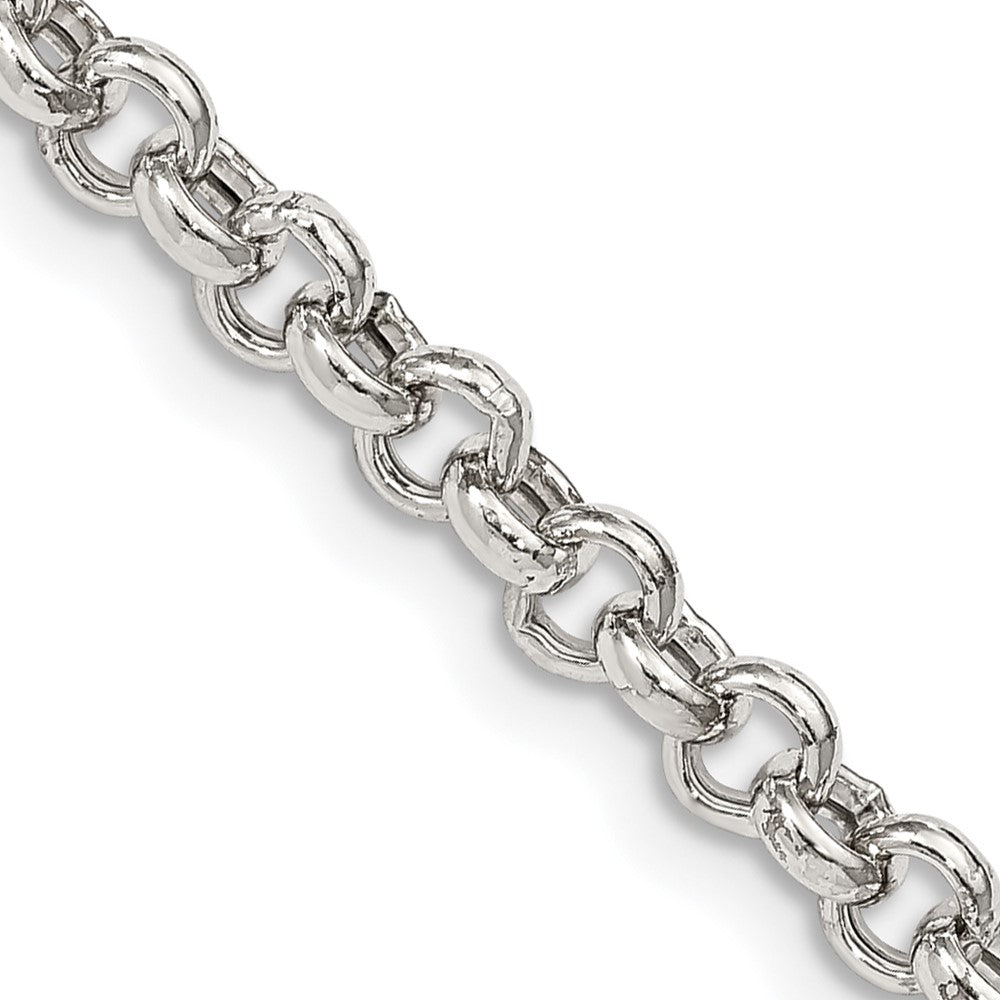 Sterling Silver 4.25mm Semi-solid Rolo Chain 16 Inches