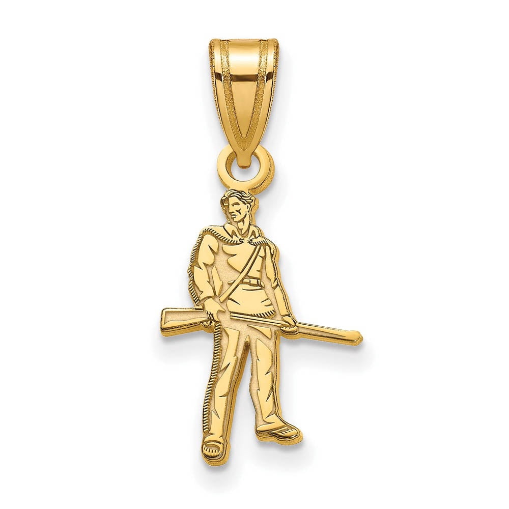 Sterling Silver Gold-plated LogoArt West Virginia University Mountaineer Medium Pendant Q-GP045WVU
