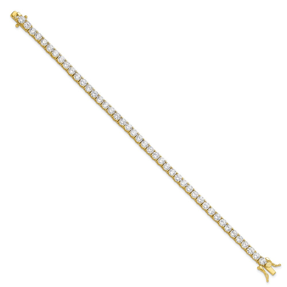 Sterling Silver Gold-tone 4mm CZ 7.5in Tennis Bracelet 8 inches