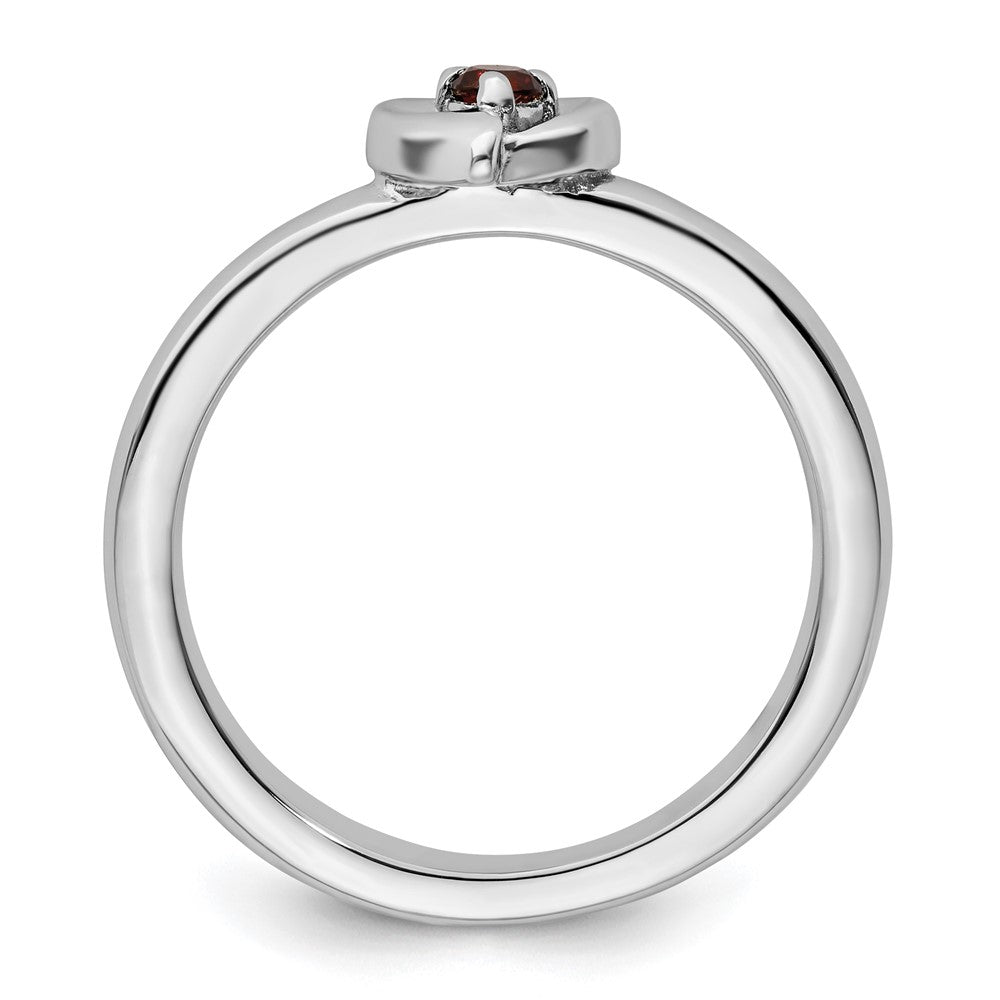 Sterling Silver Stackable Expressions Garnet Heart Ring Size -8