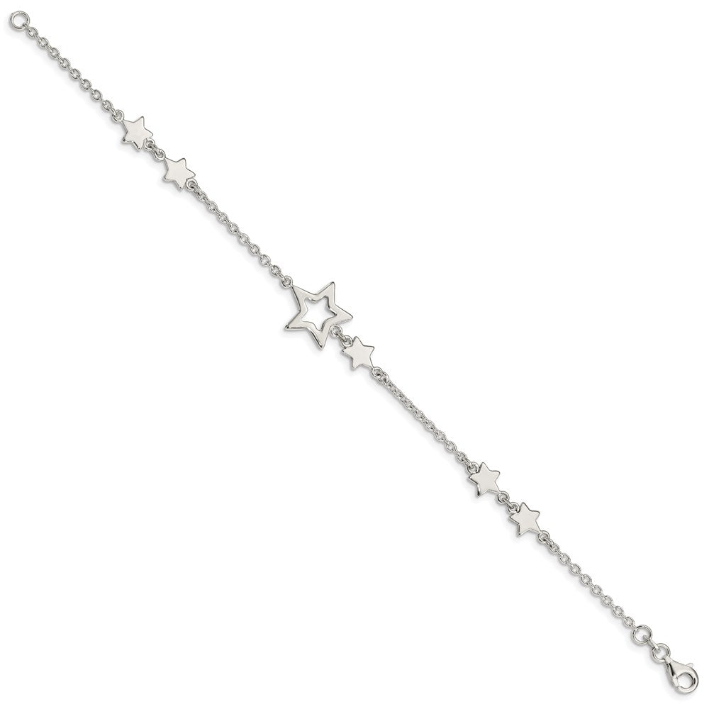 Sterling Silver Star Bracelet 7.5 inches