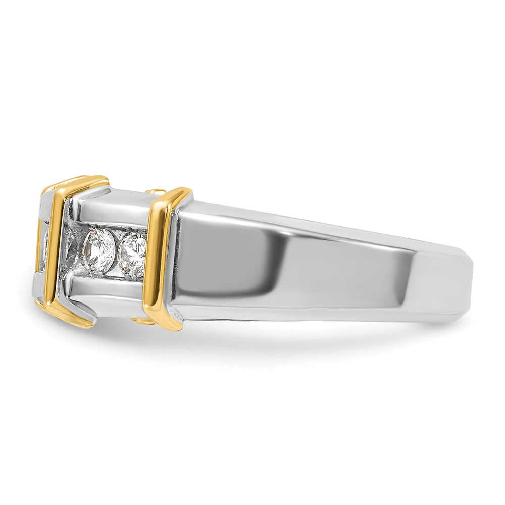 IBGoodman 14k Two-tone Men's Polished 7-Stone 1/2 Carat AA Quality Diamond Ring
