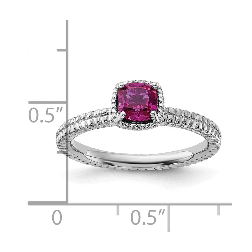 Sterling Silver Stackable Expressions Created Ruby Ring