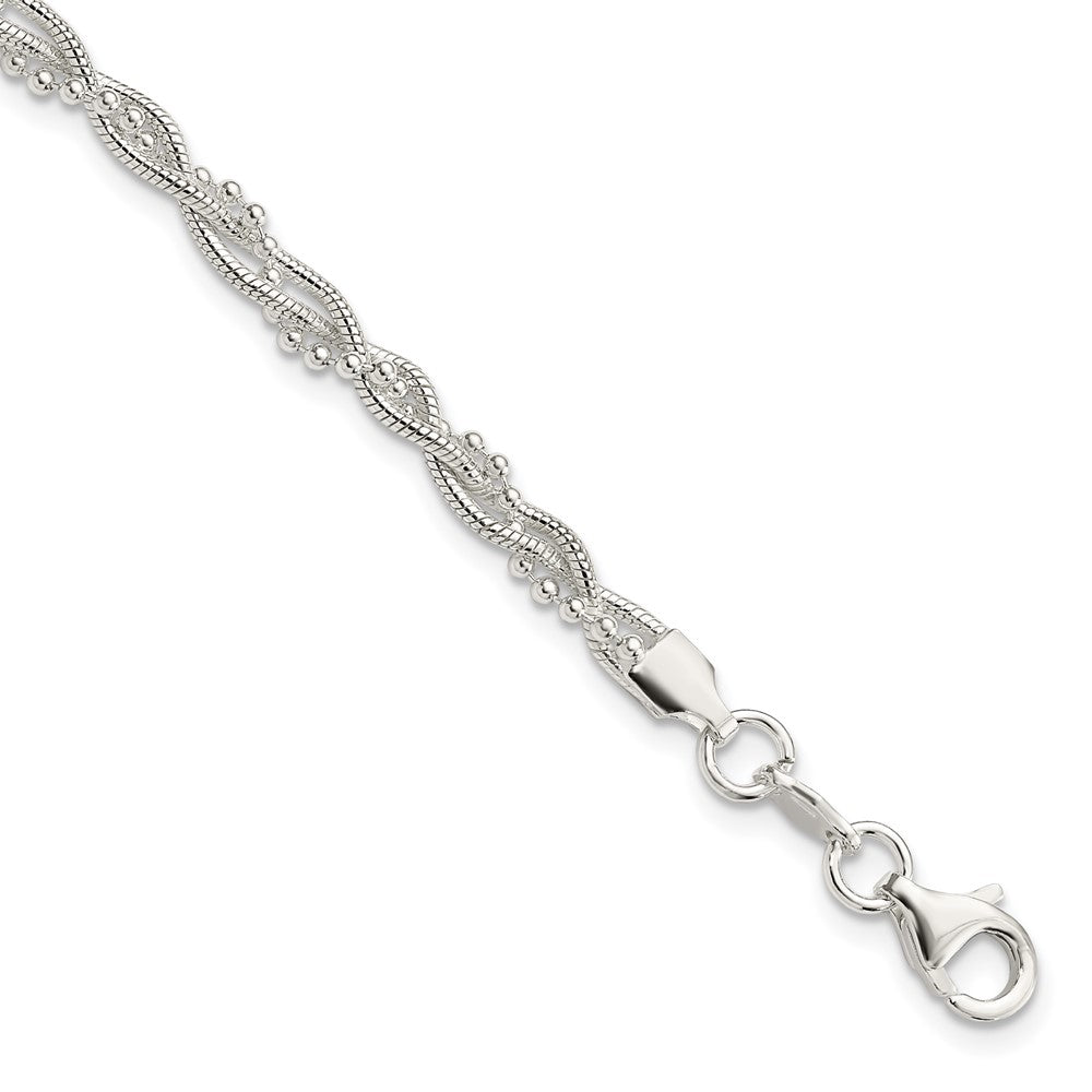 Sterling Silver Fancy Braided Bracelet 7.5 inches