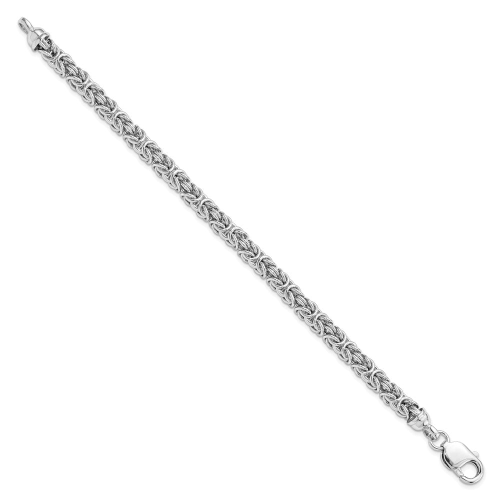 Sterling Silver Rhodium-plated Polished Link Bracelet 7.5  inches