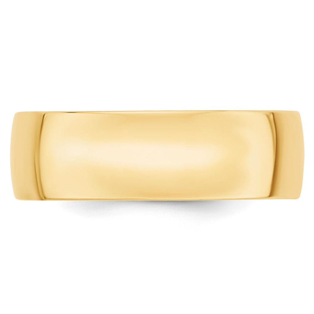 10k Yellow Gold 7mm Lightweight Comfort Fit Wedding Band Size 13.5
