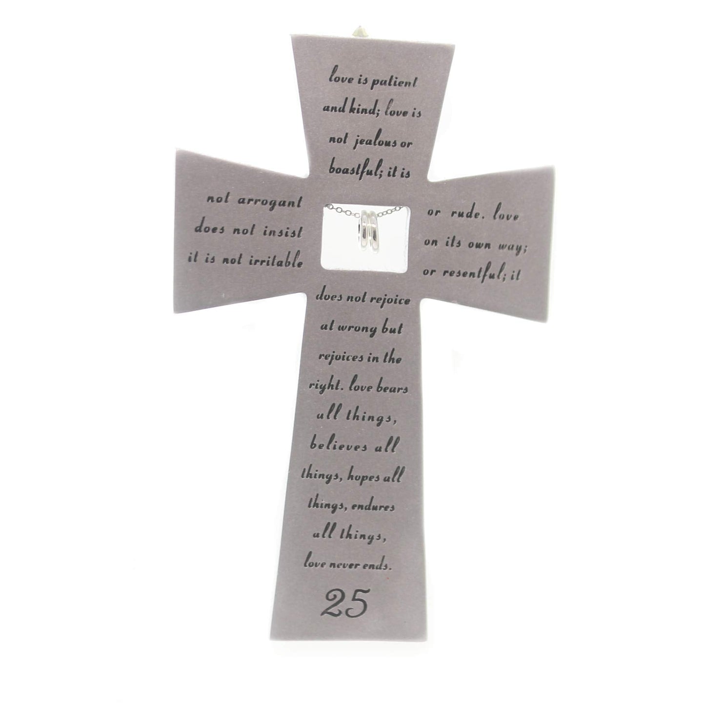 Home Decor 25Th Anniversary Wall Cross Polyresin Love Marriage Kindness 40173