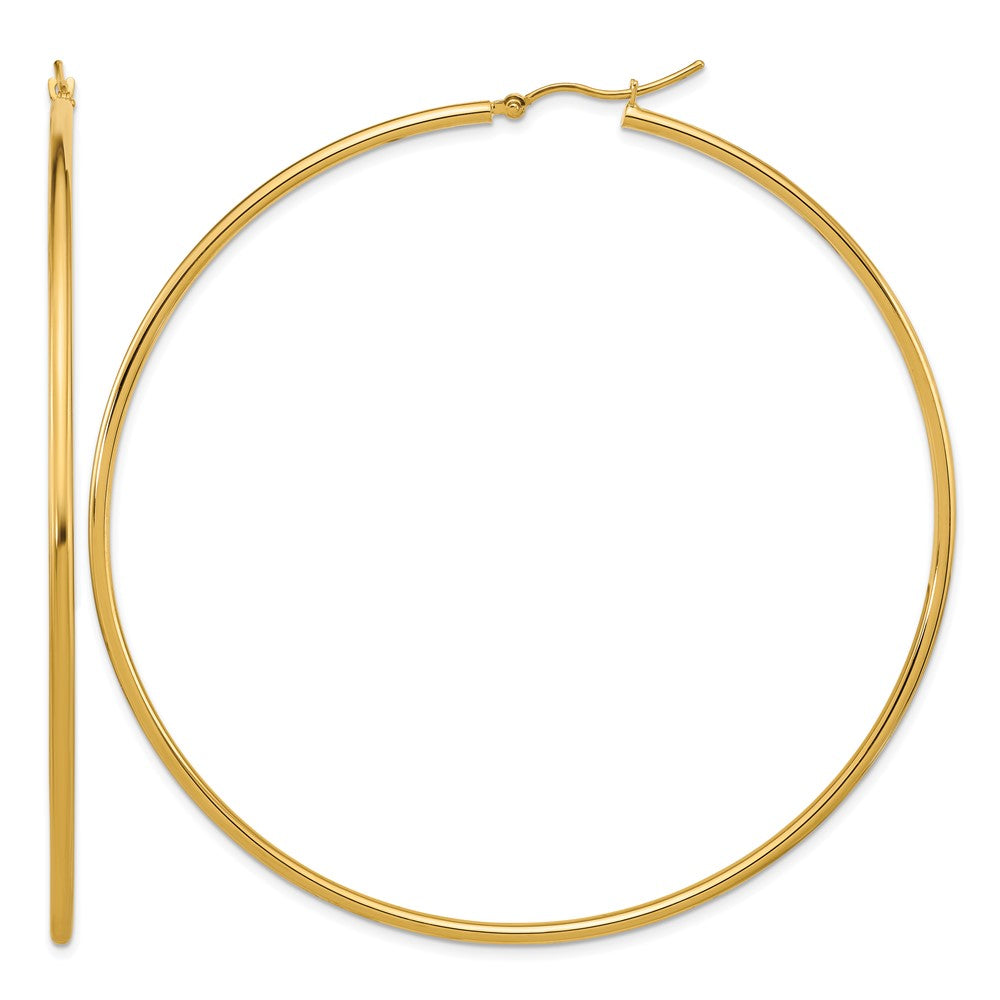 14k Polished 2x75mm Polished Hoop Earrings