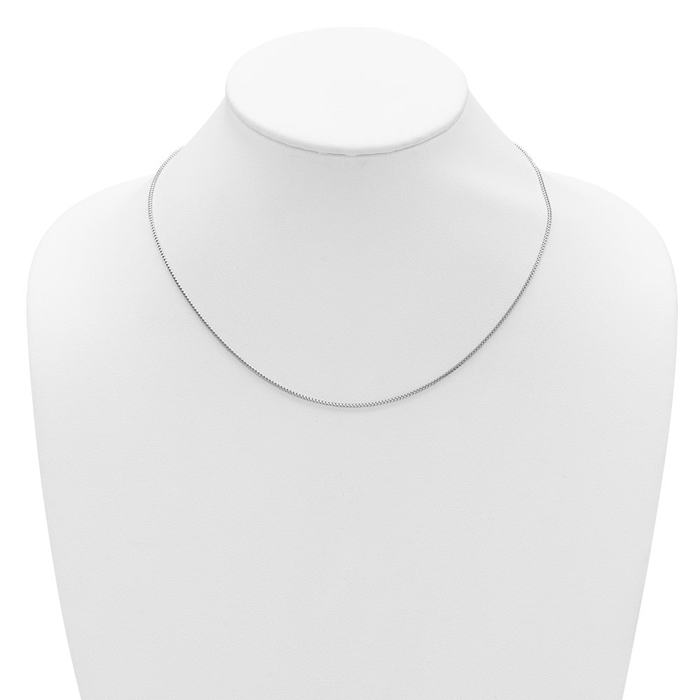14K White Gold 1.25mm Franco 1in+1in Adjustable Chain