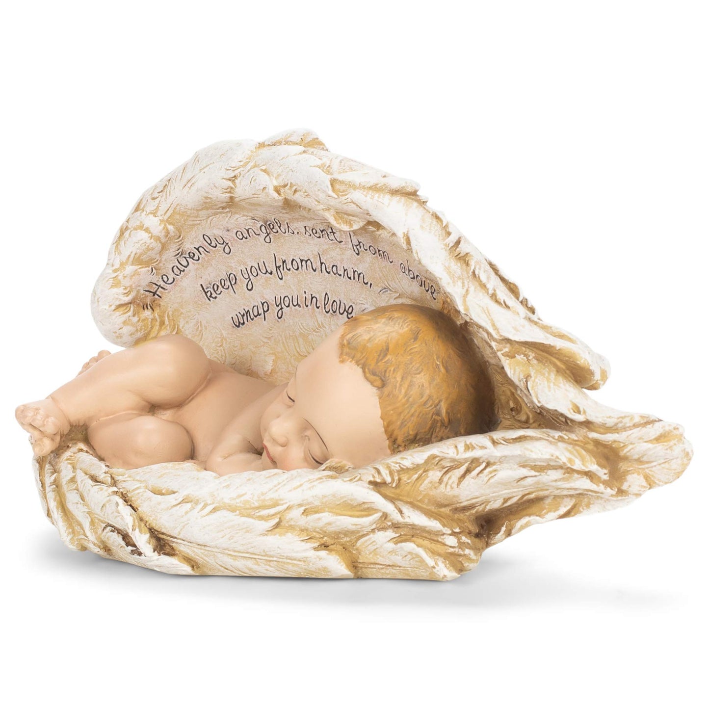 Joseph Studio Sleeping Baby Wrapped in Angel Wings Figurine
