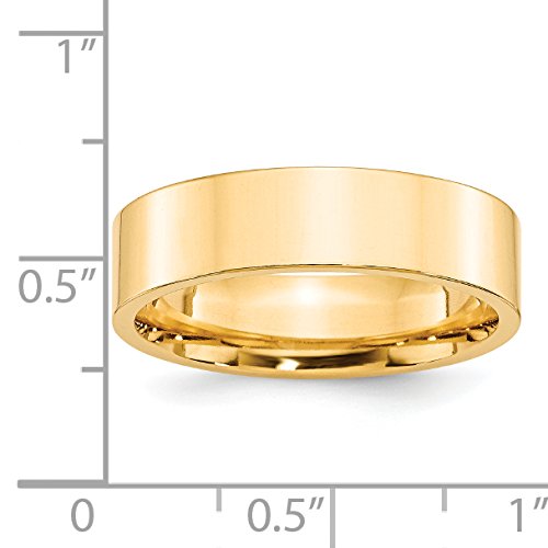Primal Gold 14 Karat Yellow Gold 6mm Standard Flat Comfort Fit Band