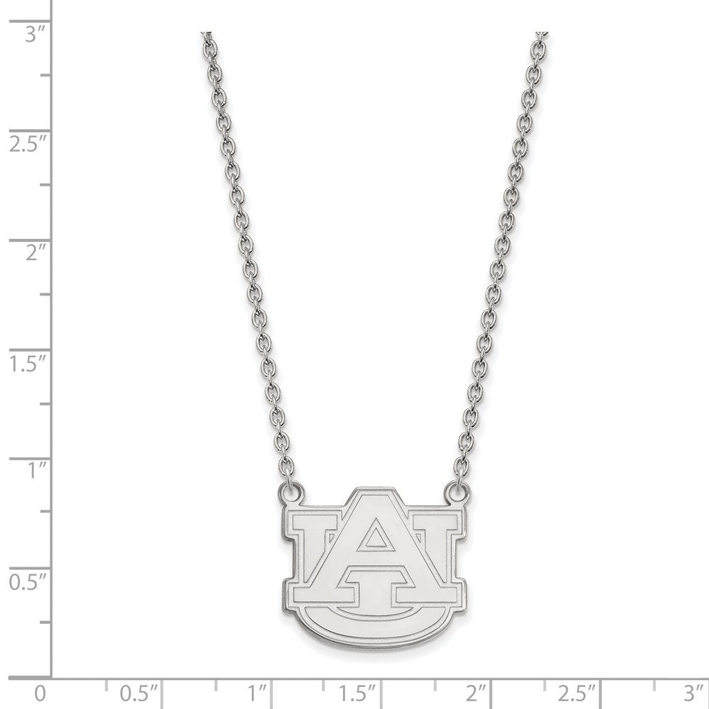 LogoArt Sterling Silver Auburn University Large Pendant with Necklace