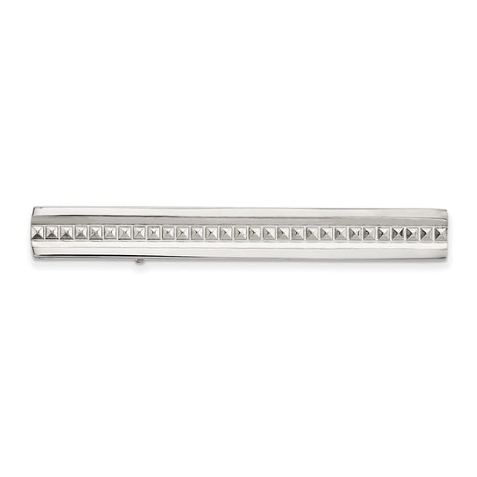 Stainless Steel Polished Studded Tie Bar