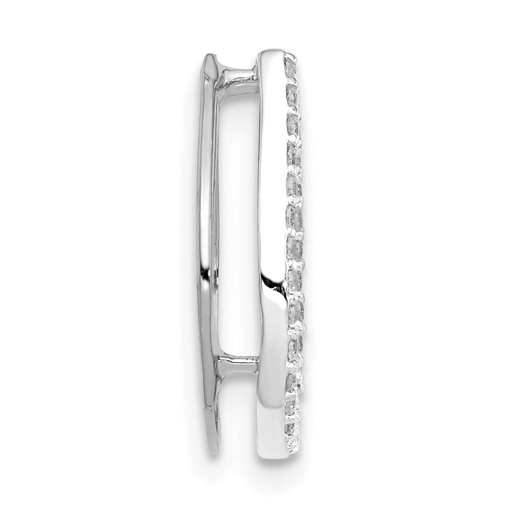 14k White Gold 1/6ct. Diamond Horseshoe Chain Slide