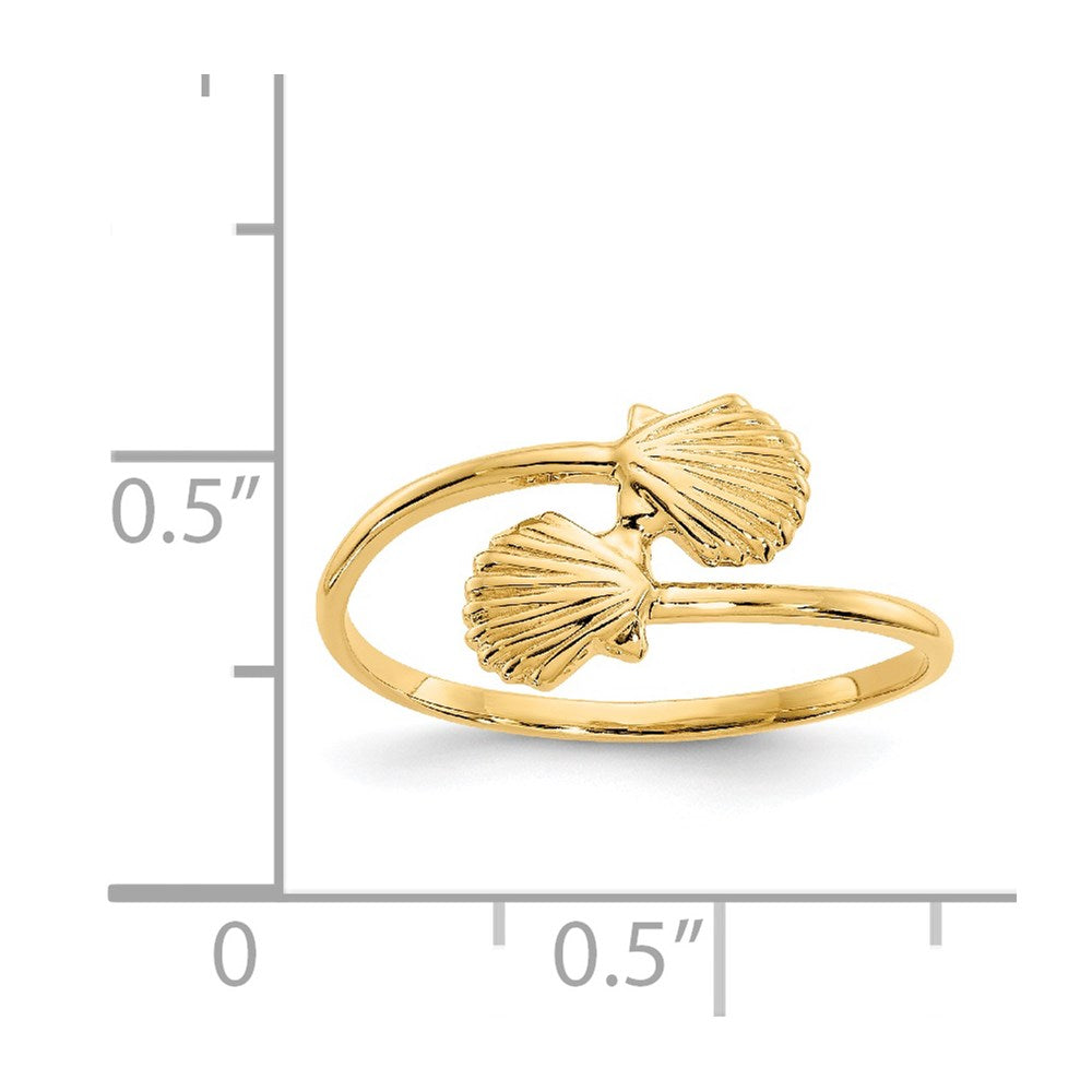14k Polished Shells Ring Size 7