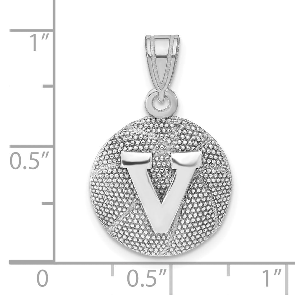 Sterling Silver University of Virginia Medium Domed Basketball Pendant