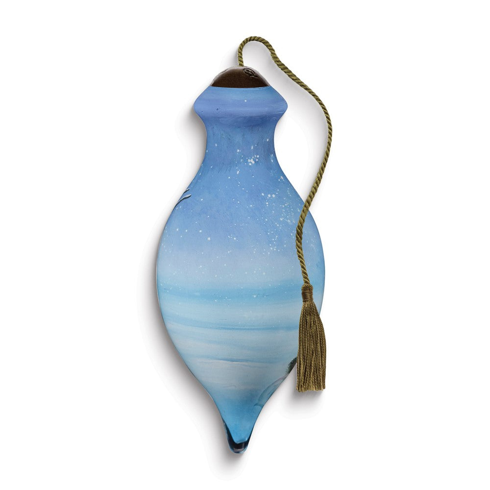 Neqwa Art We Wish You a Meow-y Christmas by Hazel Lincoln Hand-painted Glass Ornament