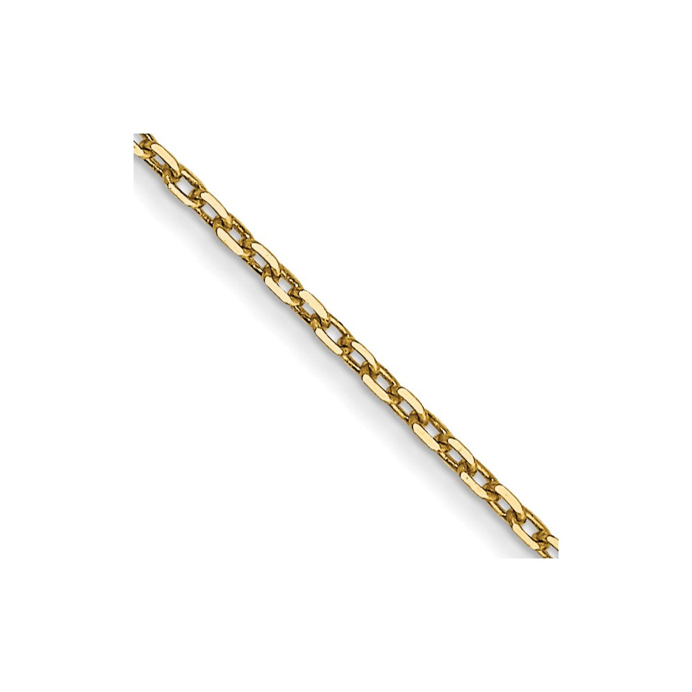 14K 18 inch .8mm Diamond-cut Cable with Spring Ring Clasp Chain