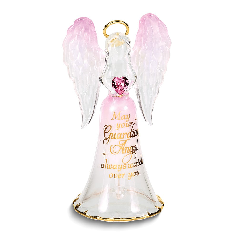 Glass Baron Guardian Angel Bell Handcrafted Glass Figurine