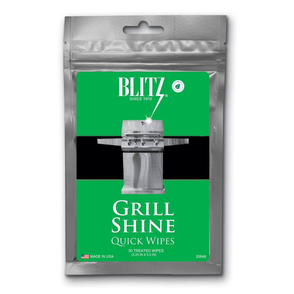 Blitz Grill Shine 30 Disposable Non-toxic Quick Wipes QGM23298