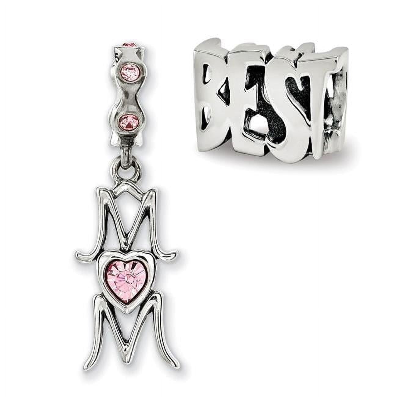 Sterling Silver Reflections Best Mom Boxed Bead Set