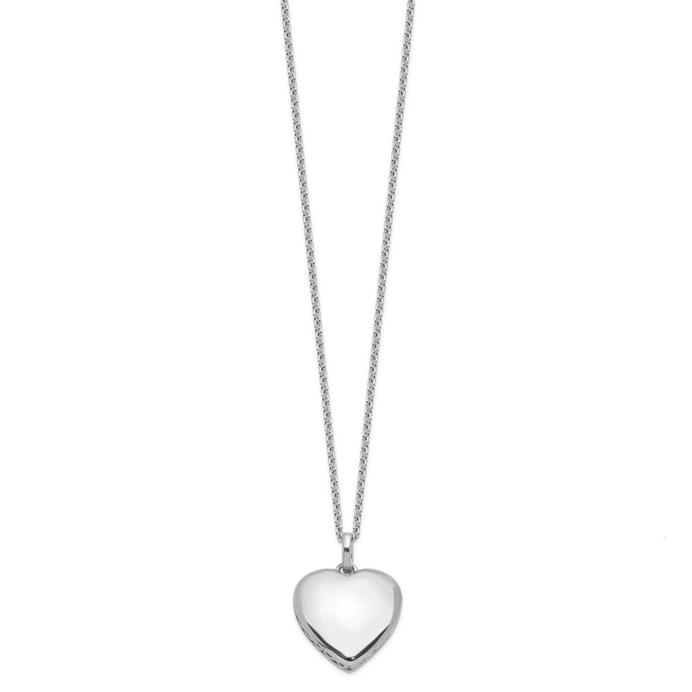 Sterling Silver Engravable Heart Pendant Necklace