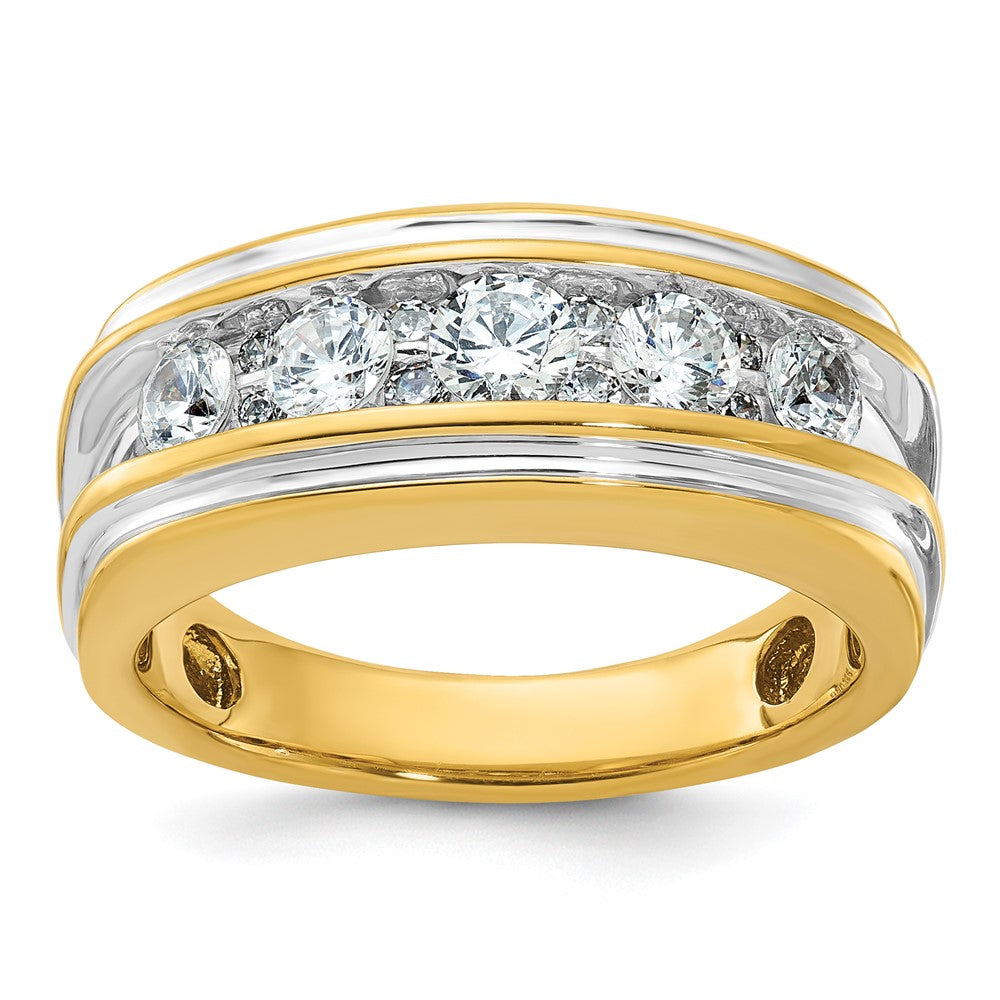 14k IBGoodman Men's Polished and Grooved Ring Mounting