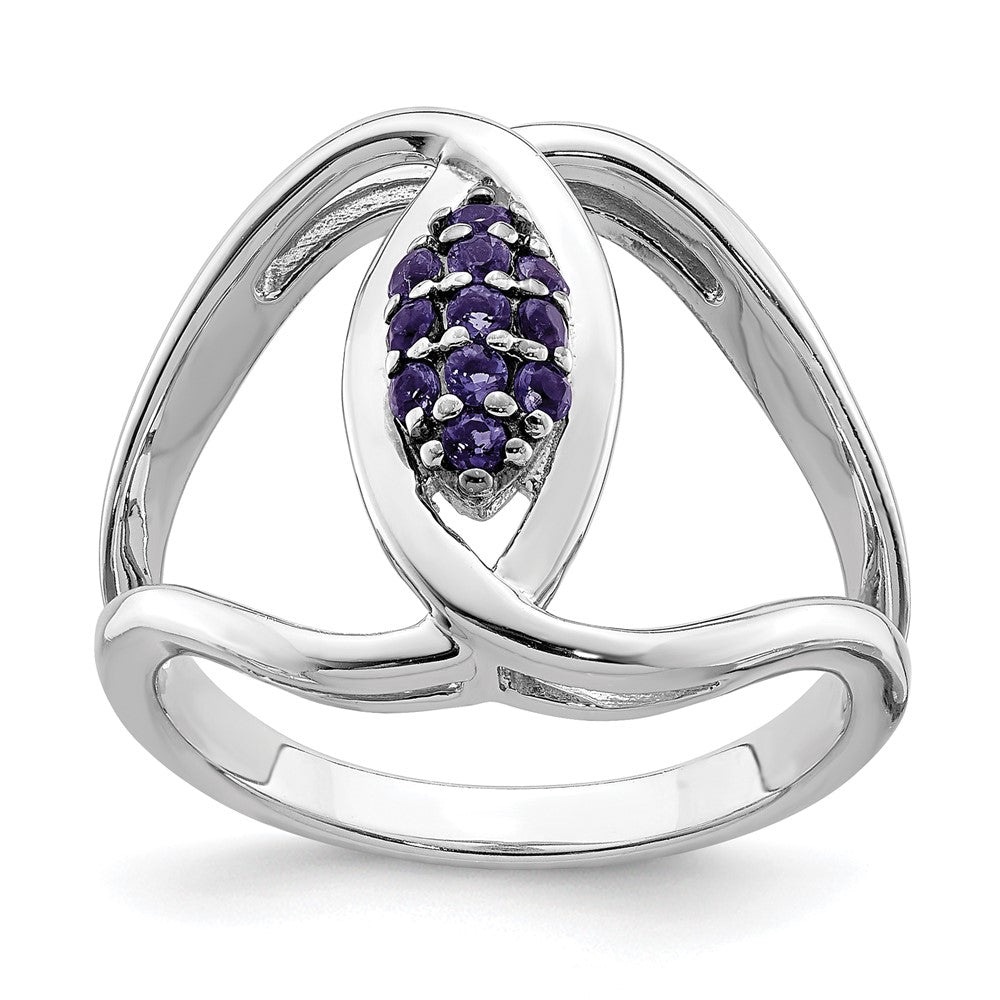 Sterling Silver Rhod-plat Iolite Ring