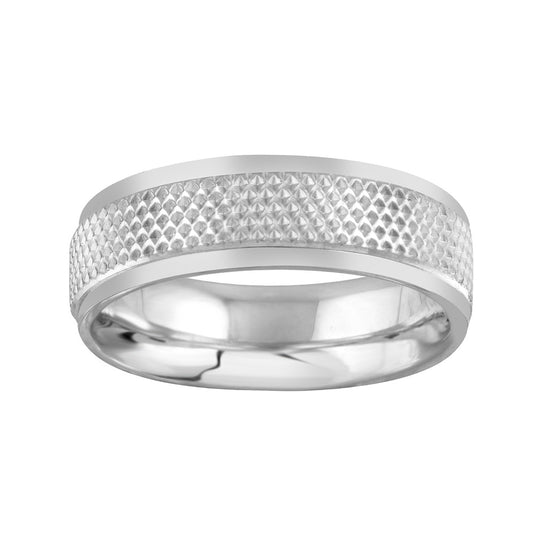 Stainless Steel 7MM Diamond Cut Band