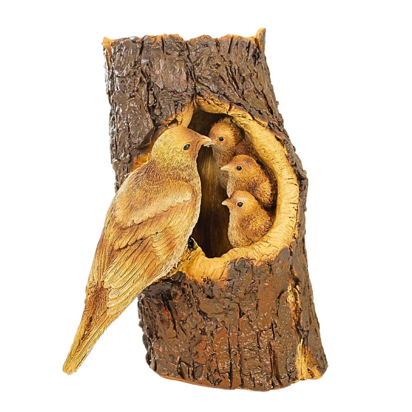 Roman Robins In Tree Statue - One Garden Statue 11 Inch, Polyresin - Nest Babies Chicks 14374