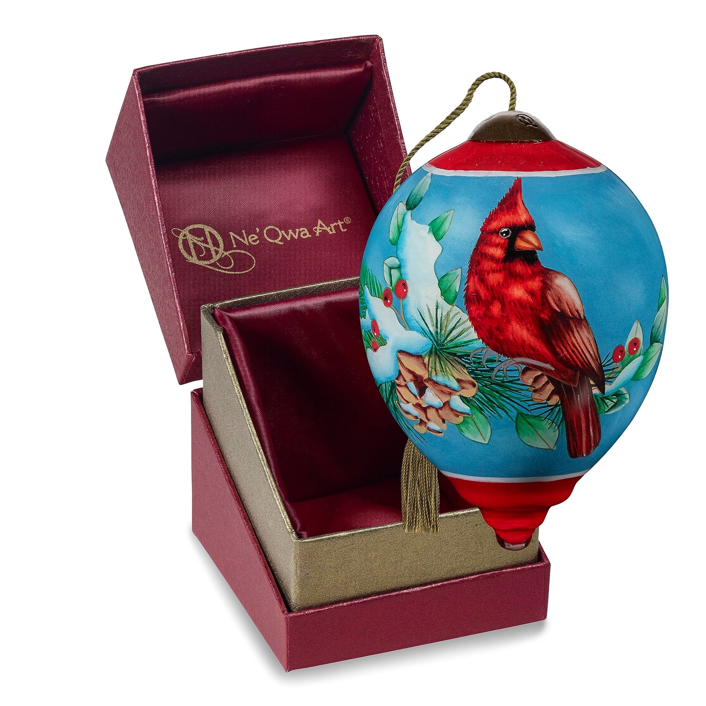 Neqwa Art Welcome Home by Helz Cuppleditch Hand-painted Glass Ornament