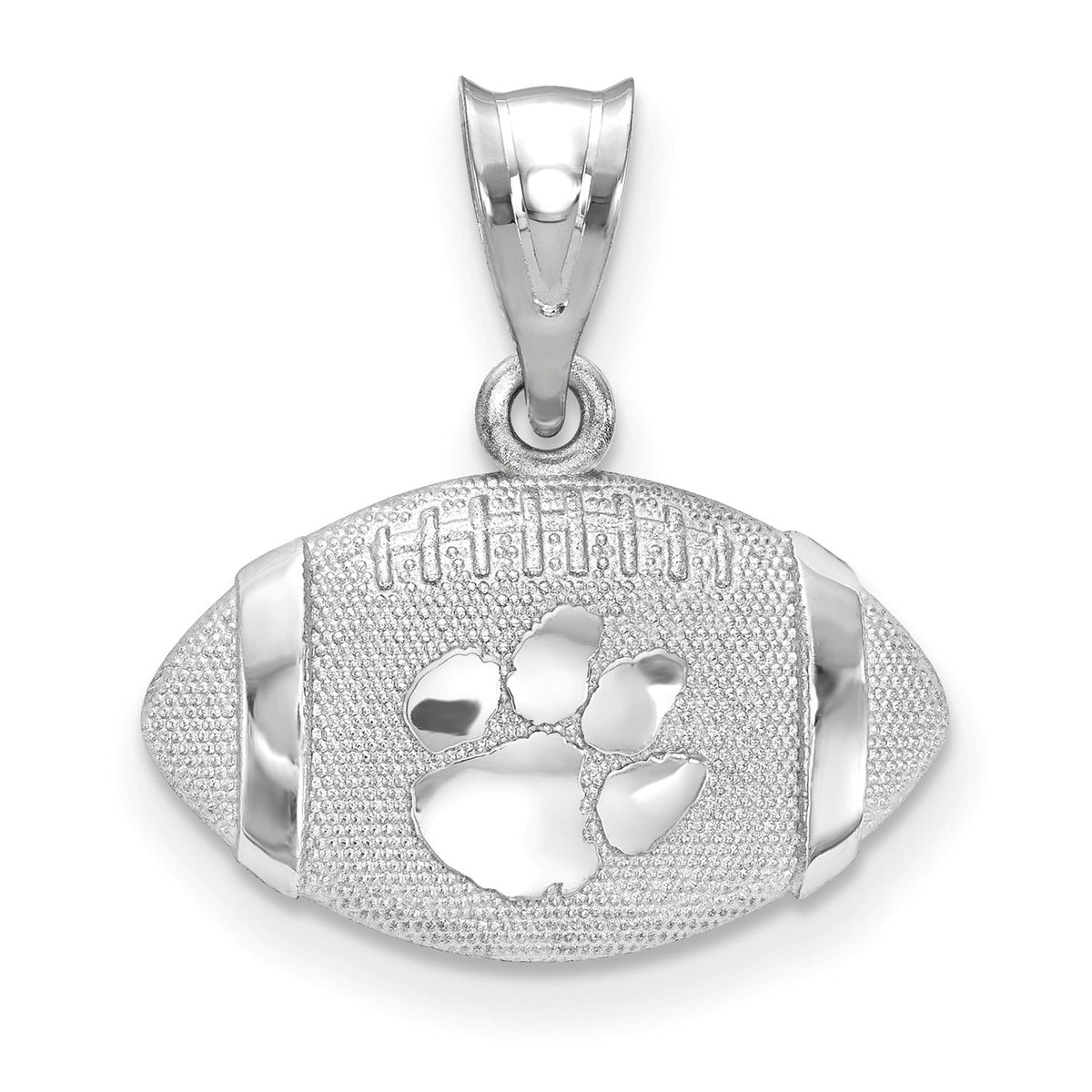 Women's Clemson Tigers Sterling Silver 3D Football Logo Pendant