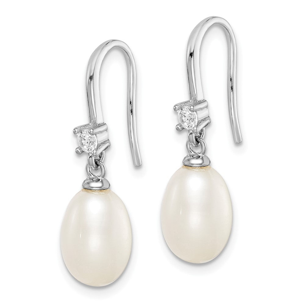 Sterling Silver Rhodium Plated Blue and White Topaz Earrings