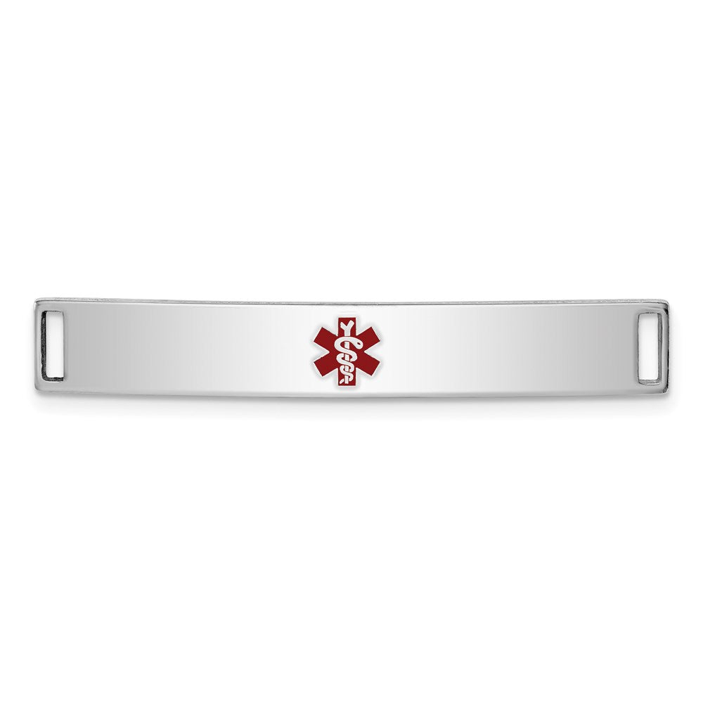 Sterling Silver Rhodium-plated Medical ID Plate 7 inches