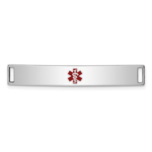 Sterling Silver Rhodium-plated Medical ID Plate 7 inches