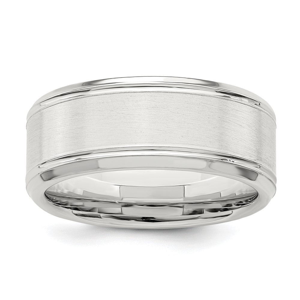 Sterling Silver 6mm Brushed Flat Beveled Edge Fancy Band Size 11.5