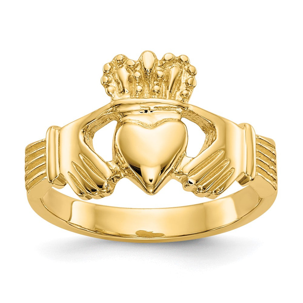 14k Polished Claddagh Ring Size 6