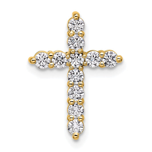 14k 1/2 carat Lab Grown Diamond VS/SI+ G+ Cross Chain Slide Pendant