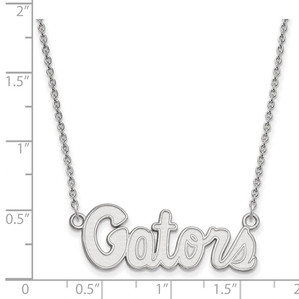 Sterling Silver LogoArt Official Licensed Collegiate 18in University of Florida (UF) Small Pendant w/Necklace