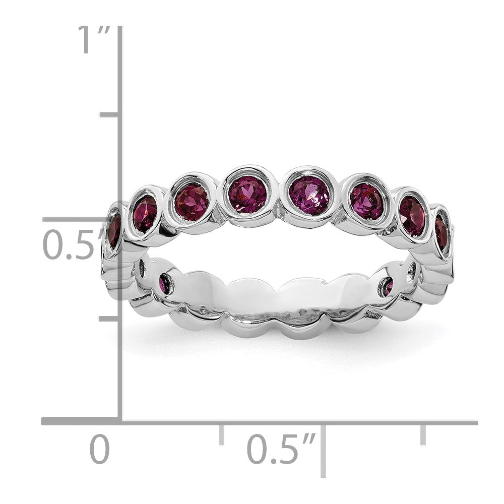 Sterling Silver Stackable Expressions Rhodolite Garnet Ring Size -7