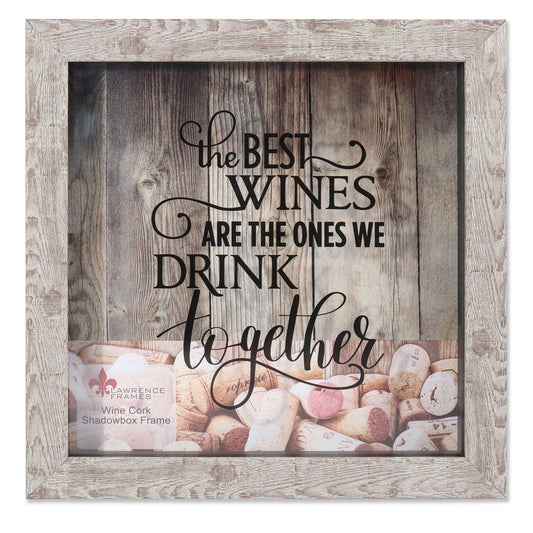 Lawrence Frames 10x10 Weathered Birch Shadow Box Wine Cork Holder