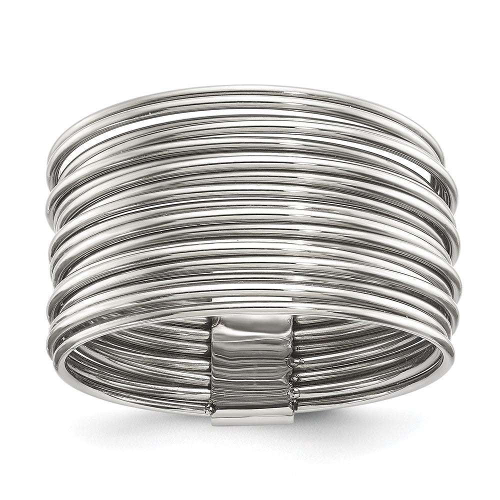 Chisel Stainless Steel Polished Multi-Wire Ring Size - 8